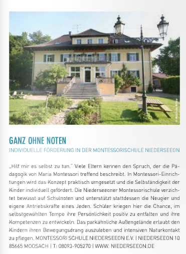 Montessorischule Niederseeon im Himbeer magazin
